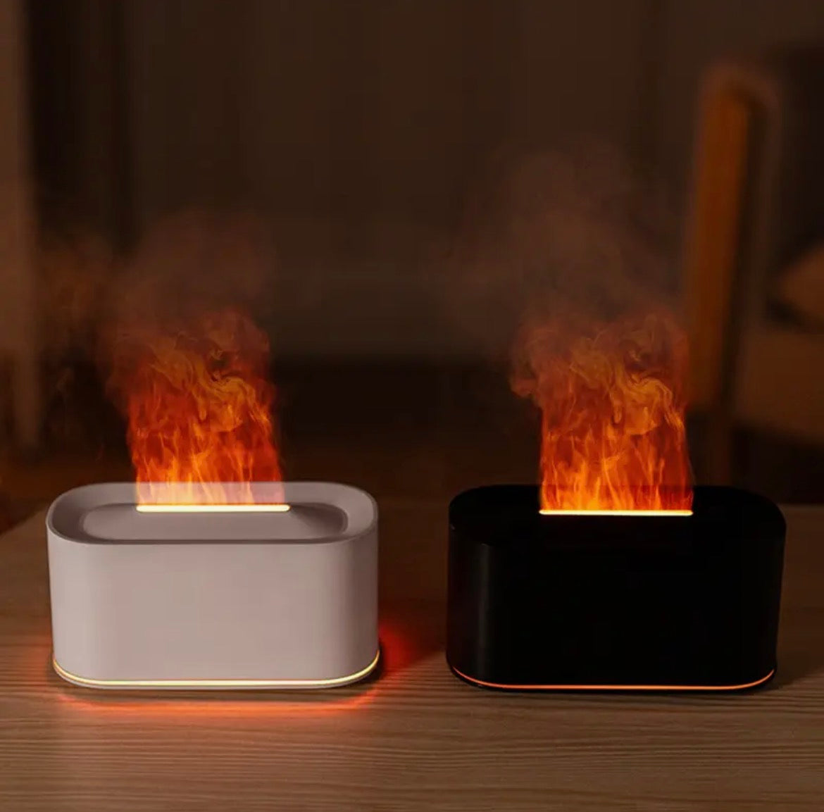 Difusor de Aroma con Llama LED - Humidificador Ultrasónico con 7 Colores y Carga USB-C