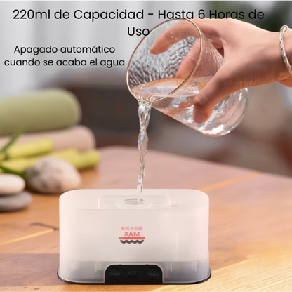 Difusor de Aroma con Llama LED - Humidificador Ultrasónico con 7 Colores y Carga USB-C