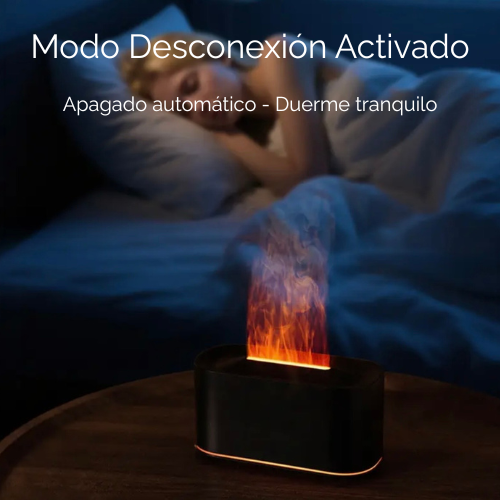 Difusor de Aroma con Llama LED - Humidificador Ultrasónico con 7 Colores y Carga USB-C