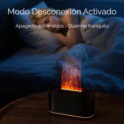 Difusor de Aroma con Llama LED - Humidificador Ultrasónico con 7 Colores y Carga USB-C
